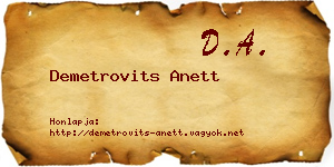 Demetrovits Anett névjegykártya